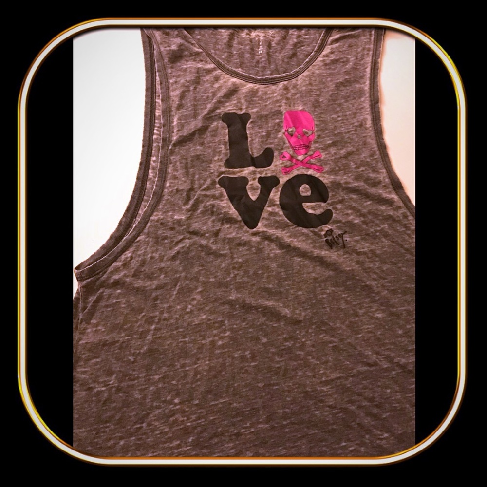 Betsey Johnson Love Skull Tank Top- Medium